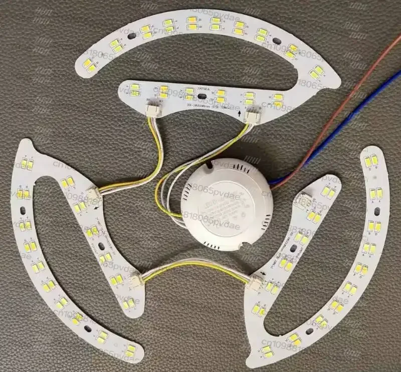Fan light LED light source Round ceiling Horseshoe board Double dimming Warm white