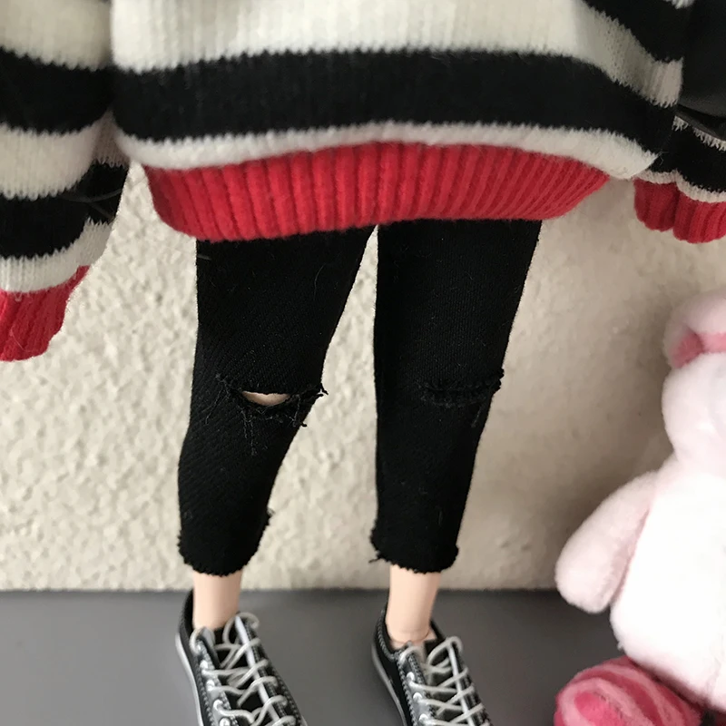 New Arrival Blythe Clothes Fashion Stiped Sweater and Pants Suit for Blyth 30 cm 1/6 Dolls Azone Licca Doll Accessories