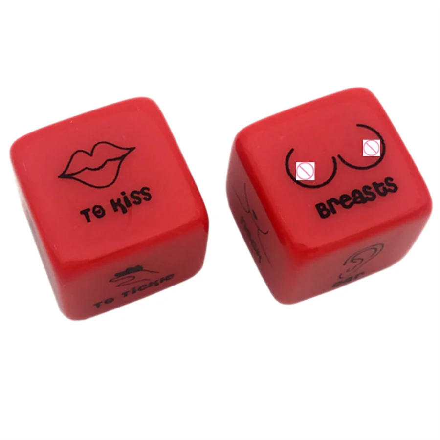 Coppia novità amore 2 pz 18MM dadi rosso acrilico Club Party divertente punizione regalo gioco da tavolo sesso gioco d'azzardo dadi erotici giocattoli Sexy