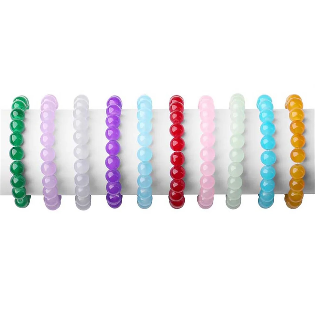 A79G 500 قطعة مطرز يدويًا للأساور، خليط ألوان 8 مللي متر مستدير DIY الحرف اليدوية صنع المجوهرات مجموعات القرط سوار القلائد