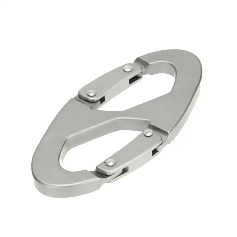 Large Load-bearing Aluminum AlloyKeychain Double Head Quick Hanging Mountaineering Buckle Key 8-Shaped Key Chain