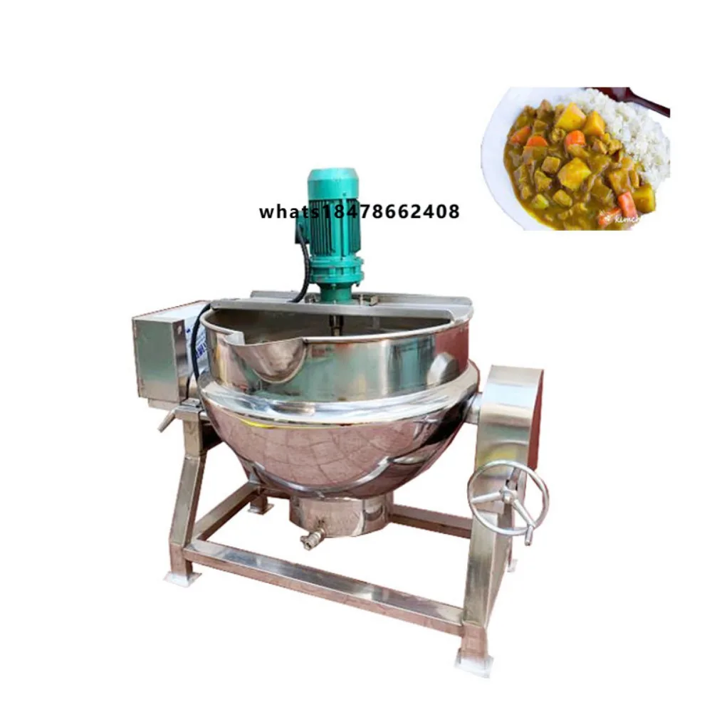 Industrial 304 Stainless Steel Sauce Making Machine Automatic Food Cooking Mixer with Motor Core Component