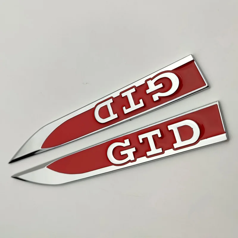 3D Metal Red Black Logo Emblem Car Fender Badge Decal Sticker Accessories