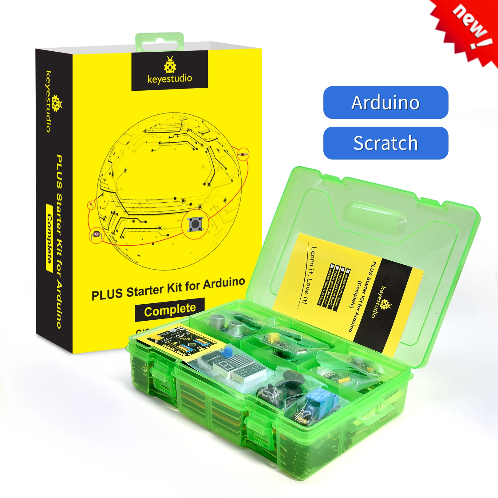 Keyestudio Upgraded Complete IOT Starter Kit For Arduino Starter Kit DIY Scratch Graphical Programming Compatible Lego Blocks