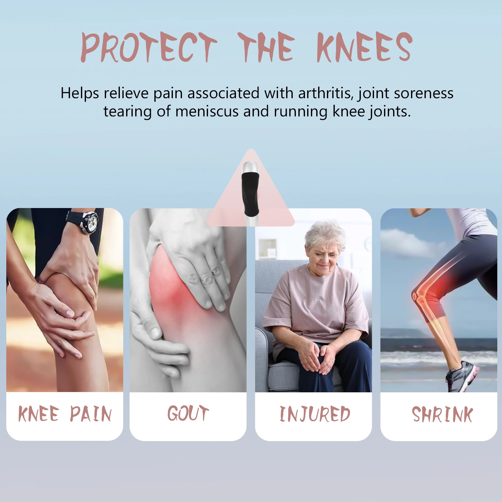 

2 Pairs Warm Knee Pads Fleece Lined Breathable Supportive Sports Covers Shock Absorption Pain Relief Cushions