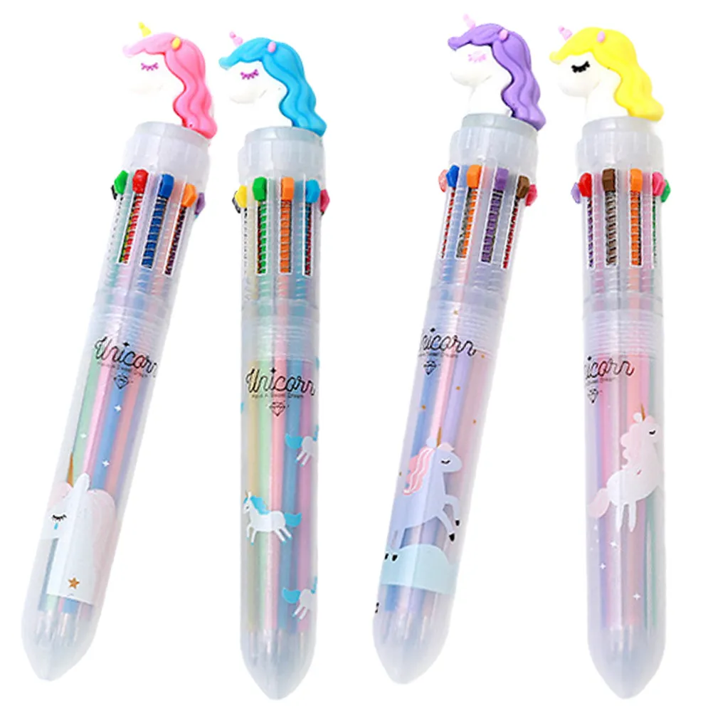 

4Pcs Ballpoint Pen Multicolor Cartoon Design Smooth Writing Portable Multicolored Pens for Scrapbooking Journals