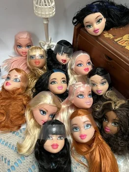 1/6 Jointed Grote Kleurrijke Haar Pop Grote Kop Originele Diy Accessoires Paars Wit Haar Body Beizi Bartz