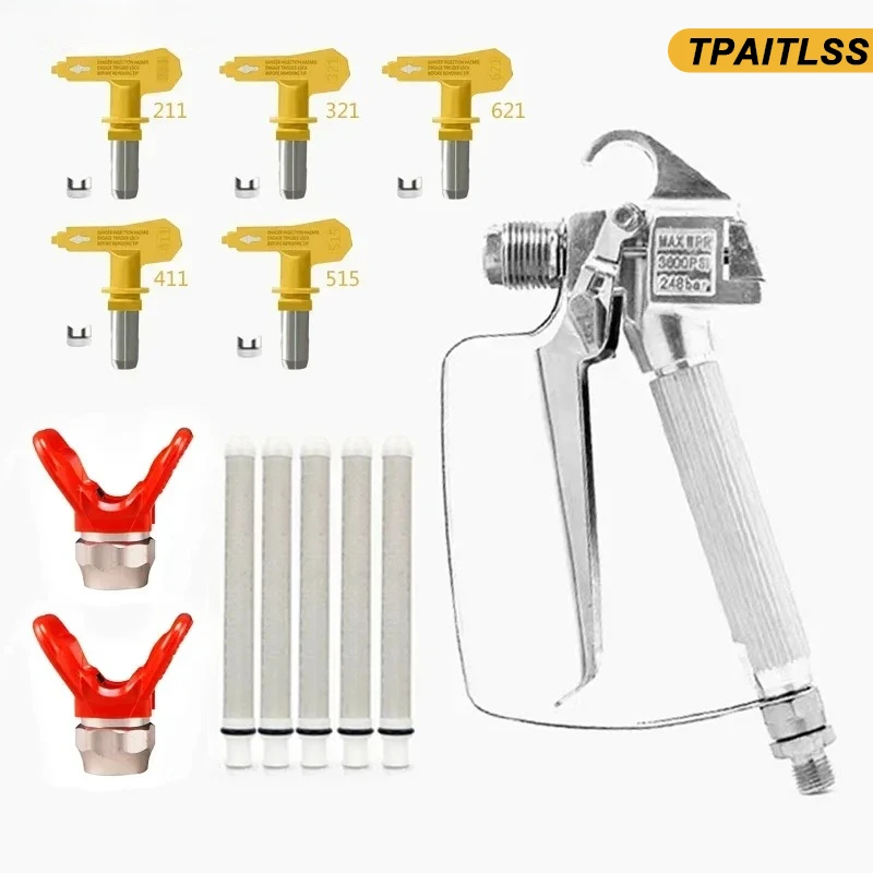 

Безвоздушный распылитель краски Tpaitlss высокого давления, 3600 фунтов на квадратный дюйм, с 5 фильтрами 211,321,621,411,515 и 5 X