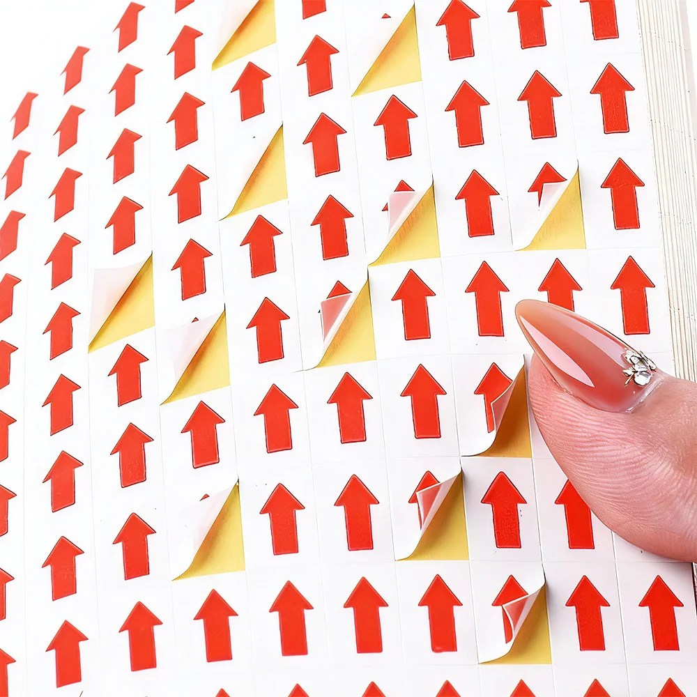 2600pcs Red Arrow Stickers Cut Sheets QC Reject Label for Warehouse Packaging Strong Adhesive Removable Customizable Size