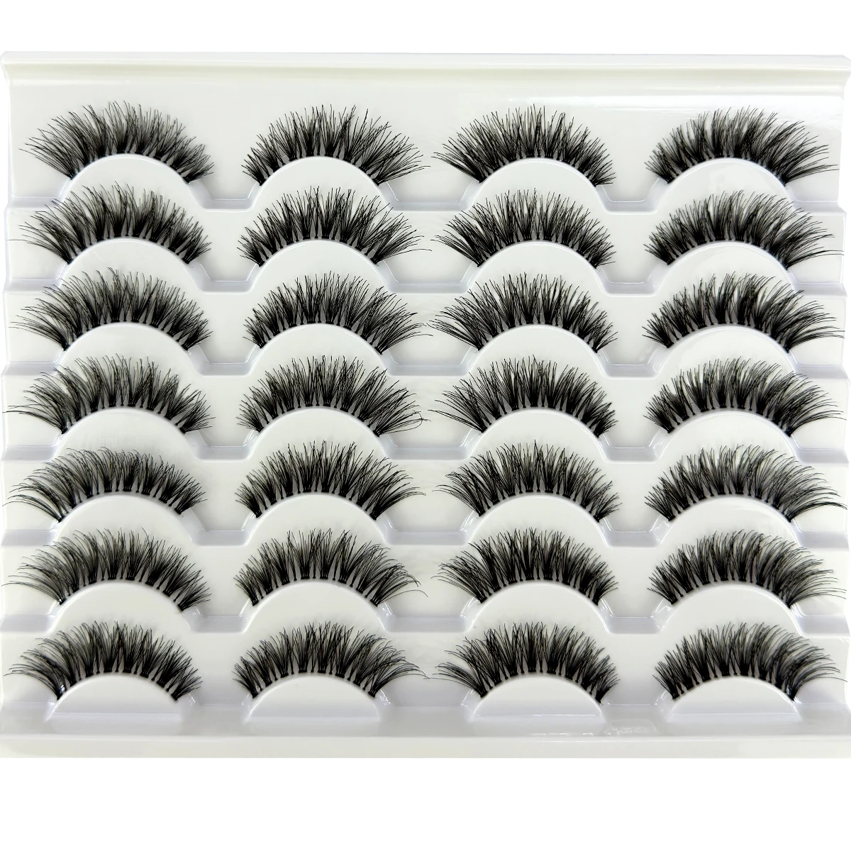 14 pair handmade Transparent Stem False Eyelashes Soft Cross Natural Long Eye Lashes Daily Makeup Tools Art Thick Fake Eyelashe