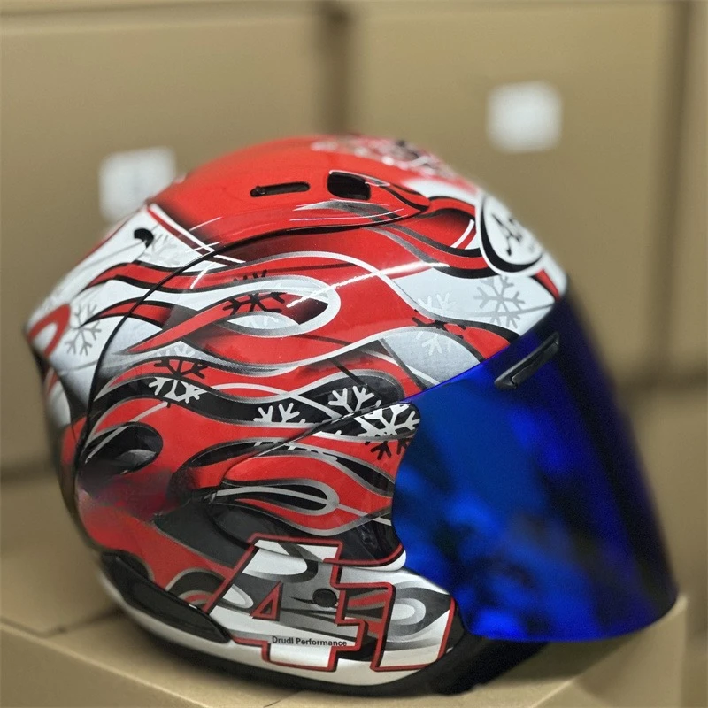 

VZ-RAM Classic 3/4 Open Face Helmet Motorcycle Summer Jet Scooter Cruise Motorcycle Protection Helmets flame Capacete