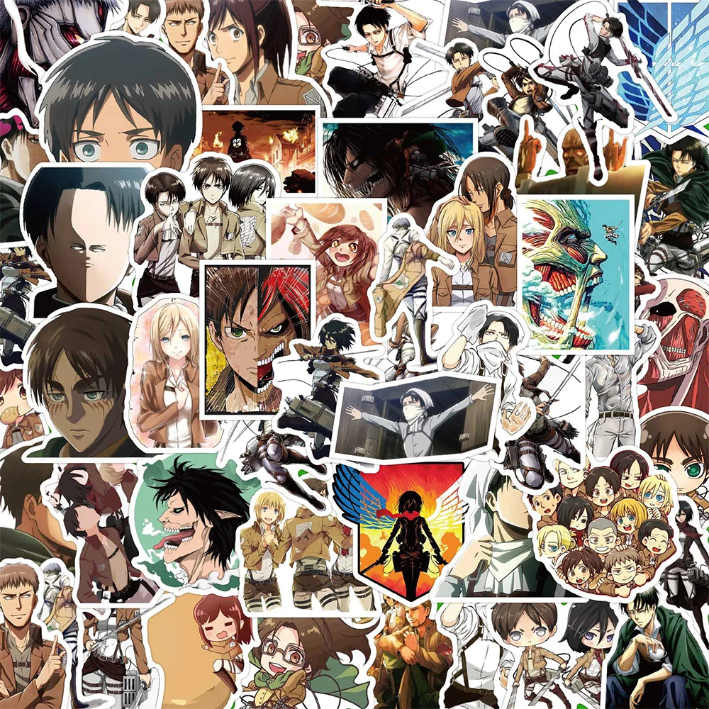 

10/30/50/100pcs Attack on Titan Cartoon Stickers Cool Eren Jaeger Anime Decals Phone Skateboard Notebook Manga Graffiti Sticker