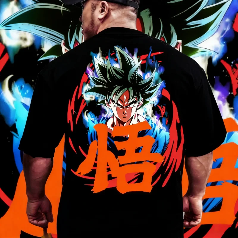 Camiseta Retro de Dragon Ball Verano 2026 para Hombre, Algodón Puro, Talla Grande, Estampado de Goku Ultra Instinct, Estilo Casual, Unisex, Disponible para Niños, Y2K
