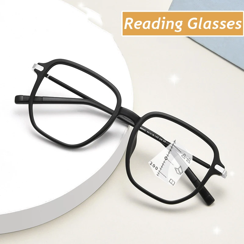 

Retro Progressive Multi-Focus Reading Glasses for Men Women Anti-blue Light Finished Near Far Presbyopia Eyeglasses Diopter