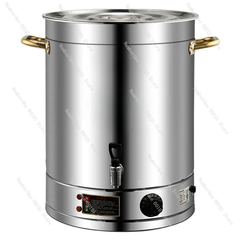 Large Capacity Stainless Steel Electric Water Boiler Bucket Commercial Canteen Hot Water Urn Insulated Heating Barrel Anti Dry