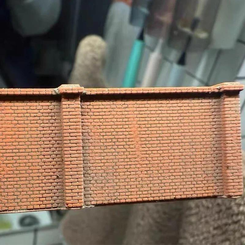 1/150 Miniaturowa Ściana z Gipsu Imitująca Cegłę, Model Czerwonego Ogrodzenia do Budynków w Skali N, Architektura, Domek dla Lalek, Dekoracja Ogrodu, 1 szt.