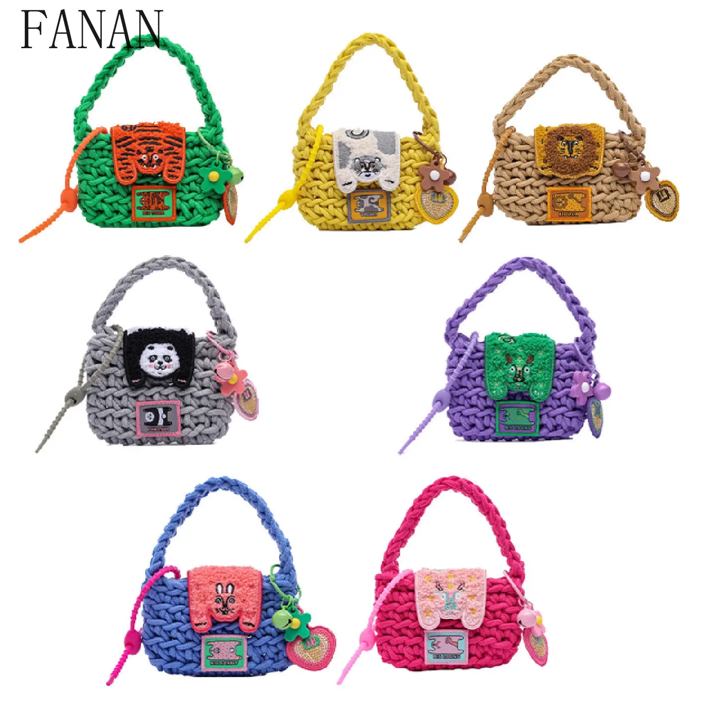 Cute Mesh Children's Coin Purse Mini Lipstick Pouch Pendant Card Holder Handmade Crochet Key Bags Earphone Bag Women
