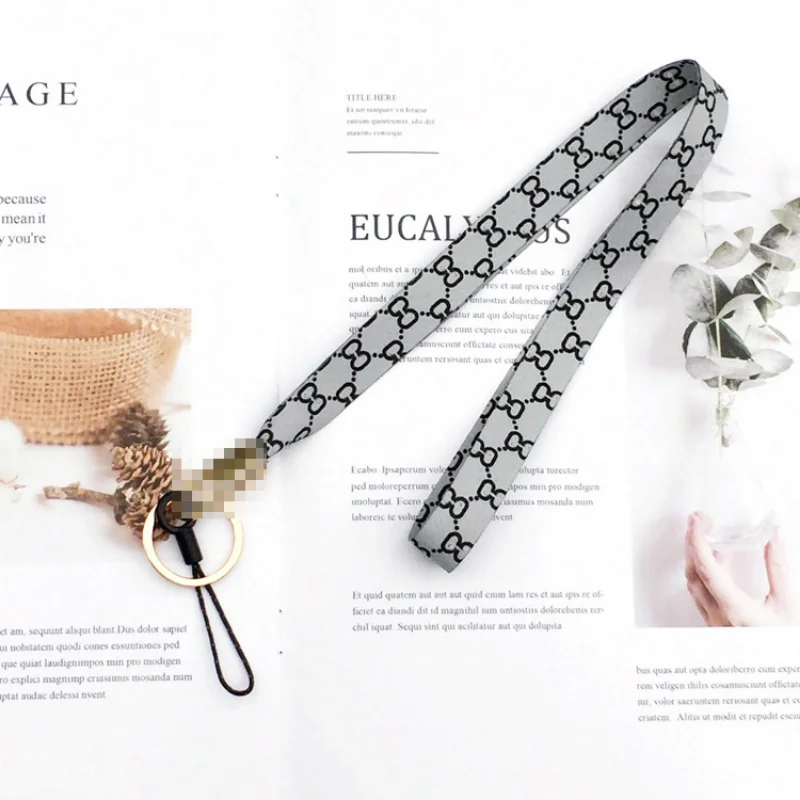 2022 New Fashion Brand Letter Women Neck Key Strap ID Card Gym Mobile Phone Strap Sling Camera USB Holder Mobile Phone Strap image 6