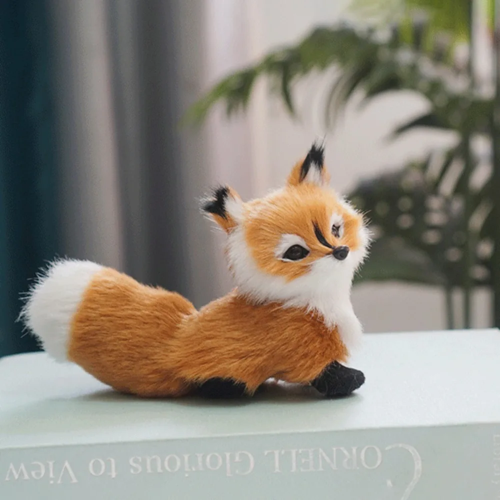 

Soft Squatting Mini Plush Simulation Fox Lifelike Colorful Plush Stuffed Fox Doll Soft Cute Simulation Animal Home Decor