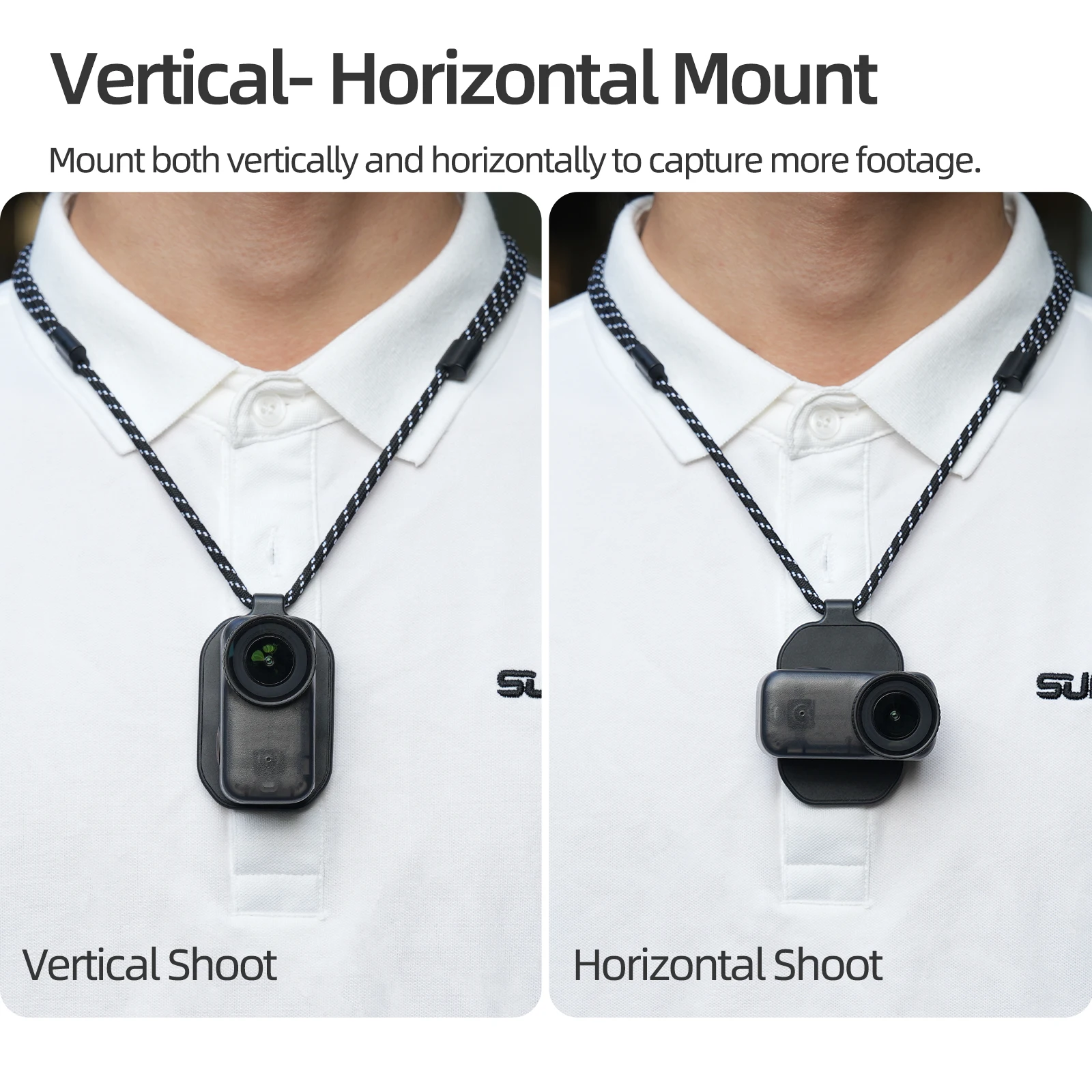 Sunnylife الرقبة معلقة ل OSMO Nano/Insta360 GO 3S/GO 3/DJI MIC 3/2/1 كاميرا تصوير الشخص الأول الصدر المغناطيسي الرقبة معلقة