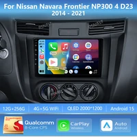 Radio Multimedia Android 15 con Carplay para Nissan Navara Frontier NP300 4 D23 2014-2021, Unidad Principal, Autoradio, Estéreo 2DIN