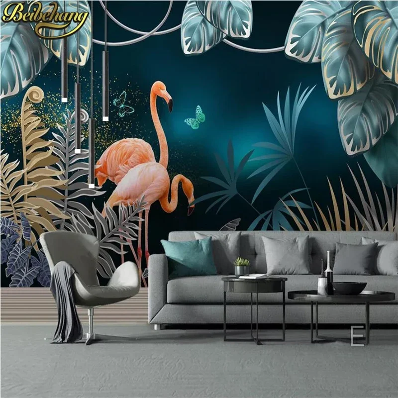 Custom Tropical plant leaves Mural Wallpaper Modern Art Living Room Restaurant Background 3D Wall Paper Home Decor Stickers