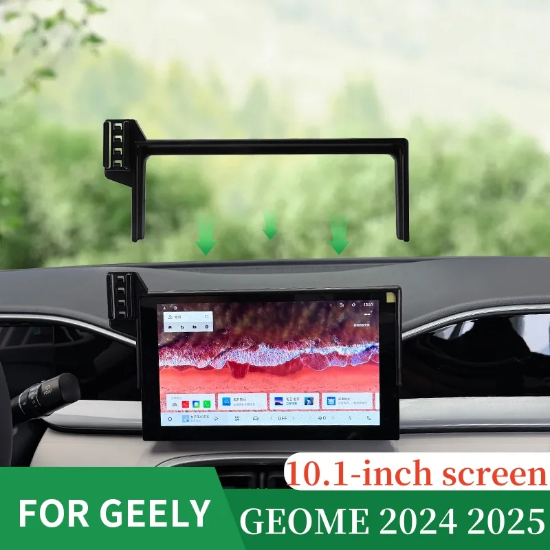 

For Geely GEOME 2024 2025 10.1-inch Screen Car Phone Holder Screen Fixed Mavigation Bracket Wireless Charging Stand Accessories
