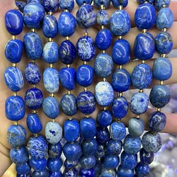 Natural Lapis Lazuli Conformal Stone Irregular Faceted Loose For Jewelry Making DIY Necklace Bracelet 15''10-15mm