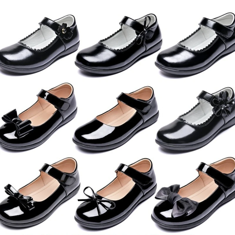 

Модные детские кожаные туфли-балетки для девочек, для выступлений, новые, в корейском стиле, нескользящие