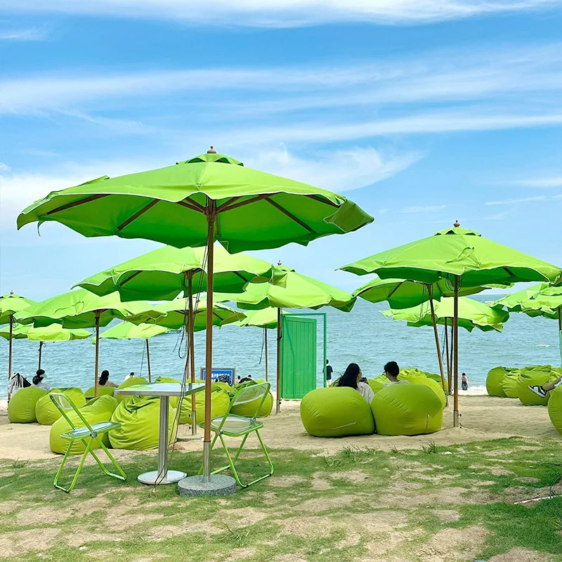 Outdoor Parasol Aluminum Alloy Central Pillar Umbrella Internet celebrity Seaside Beach Attractions Sun Umbrella Outdoor