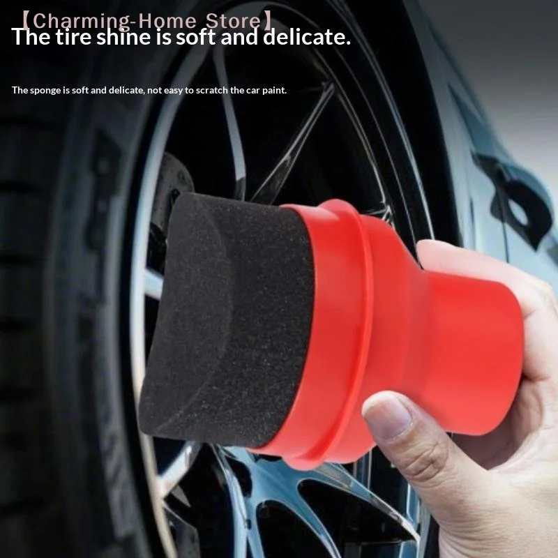 【M】Handheld Car Tire Waxing Sponge High Density Elastic Foam Comfort Grip For Auto Polishing And Tire Care Maintenance