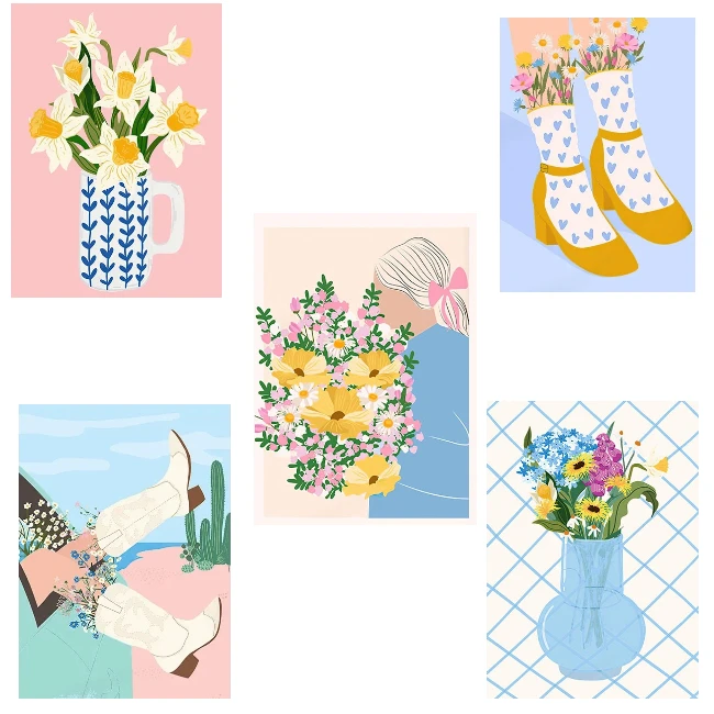 

500/1000/1200/2000PCS Jigsaw Puzzles Aesthetic Flowers Still Life Family Activity Games for Gameroom Bedroom Home Decor Gift