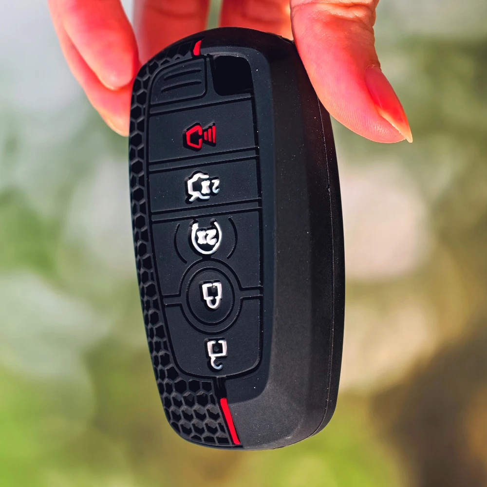 Shell For Ford Explorer Mustang Fusion Escape F150 F250 F350 F450 F550 Ford Raptor 5Buttons Silicone Leather Car Key Case Cover