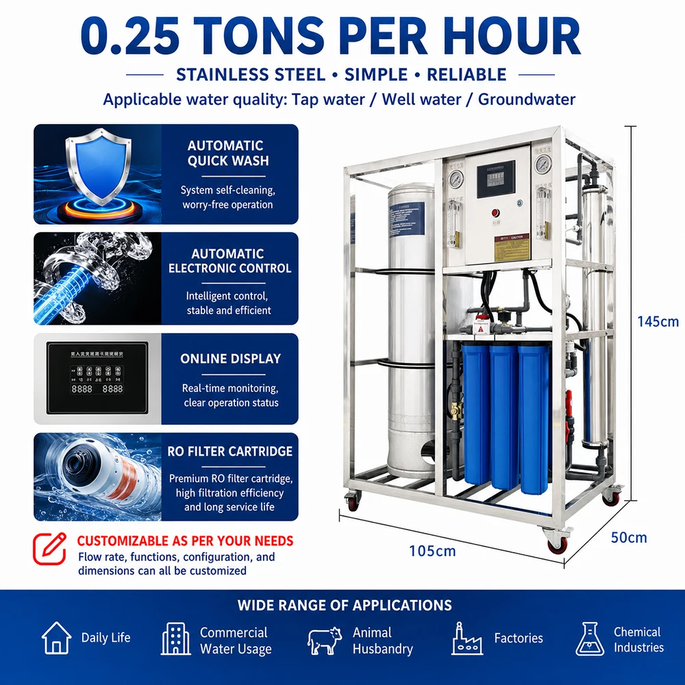 Commercial Industrial Water Purifier Machine Water Treatment System With Pump And Membrane For Water Filtration