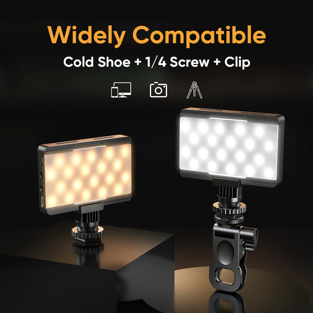 APEXEL Lithium Battery LED Fill Light Photography Lighting 2700-6500K Dimmable Color Studio Lamp Vlog For Live Stream YouTube