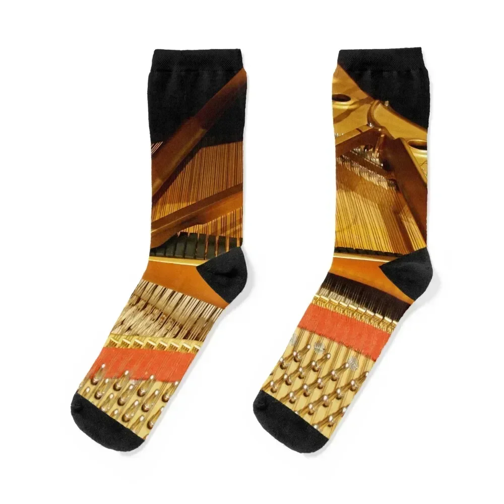 Inside a Steinway Concert Grand Piano Socks happy compression Socks Ladies Men's