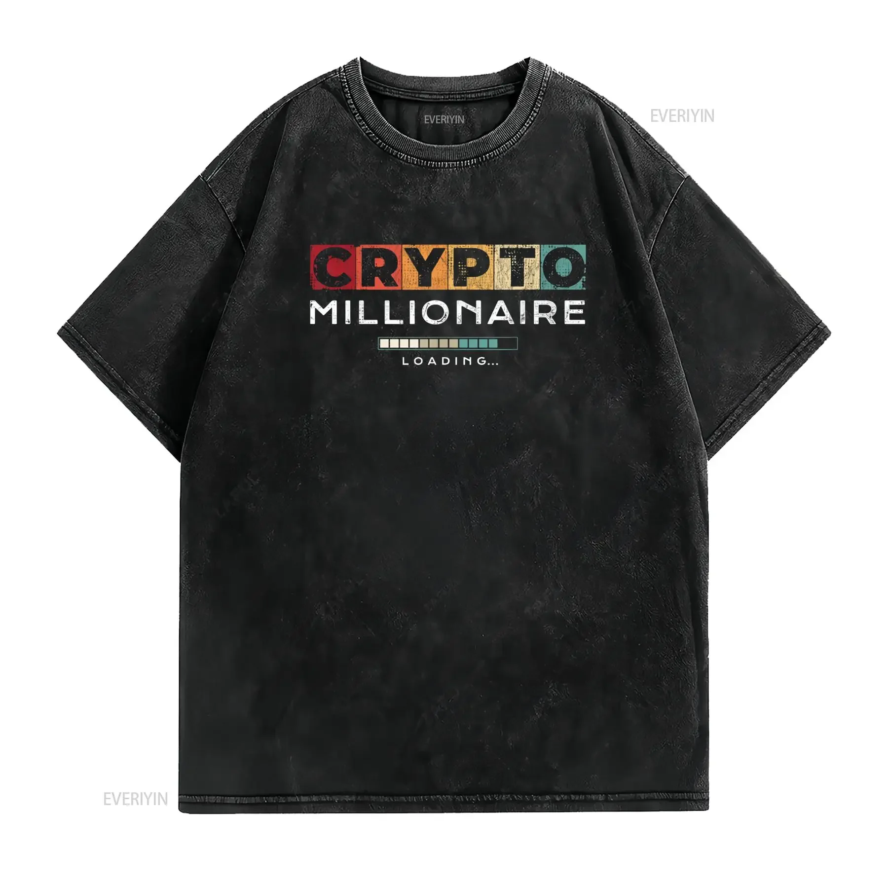 Crypto Millionaire T Shirt Vintage Bitcoin vintage Washed Versatile Breathable graphic Stylish Unisex streetwear