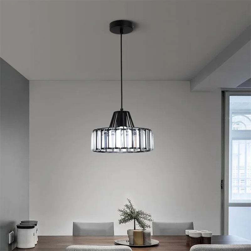 Modern Pendant Light Nordic Crystal Led Chandelier Hanging Ceiling Lamp Luxury Indoor Lustre Dining Room Kitchen Island Fixture