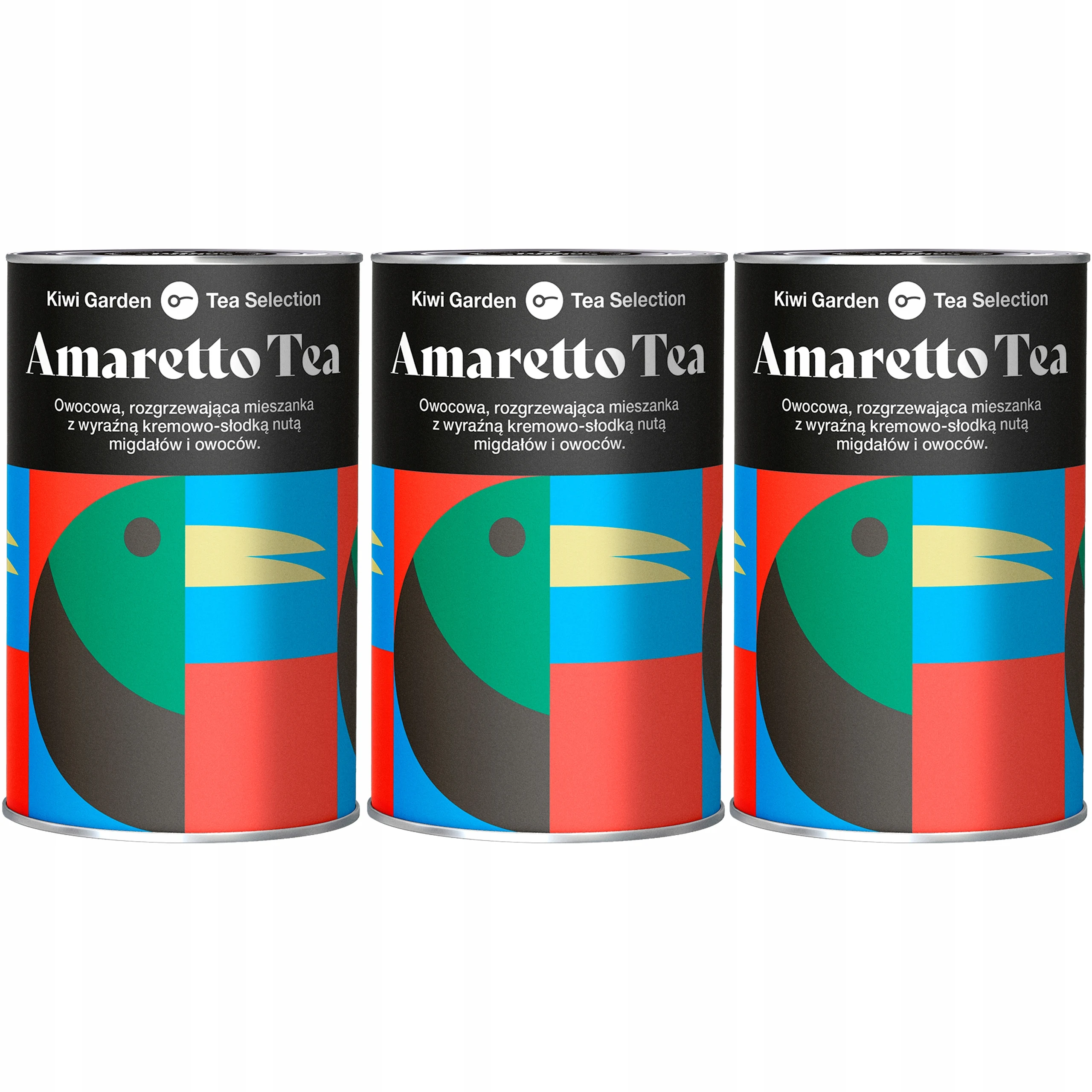 Owocowa herbata Kiwi Garden origin tea hibiskus dzika róża Amaretto 3 x 100g
