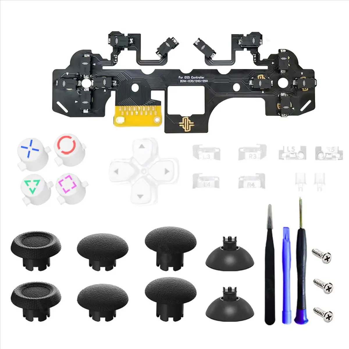 #(Upgraded)Ergonomic Micro-Switch Tactile Clicky Hair Trigger Kit+Joystick Cap for BDM-030/040/050 12 Key Click B