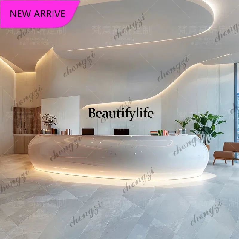 A68Luxury Industrial Reception Desks Modern Company Restaurant Bar Reception Desks Welcome Display Escritorio Office Furniture