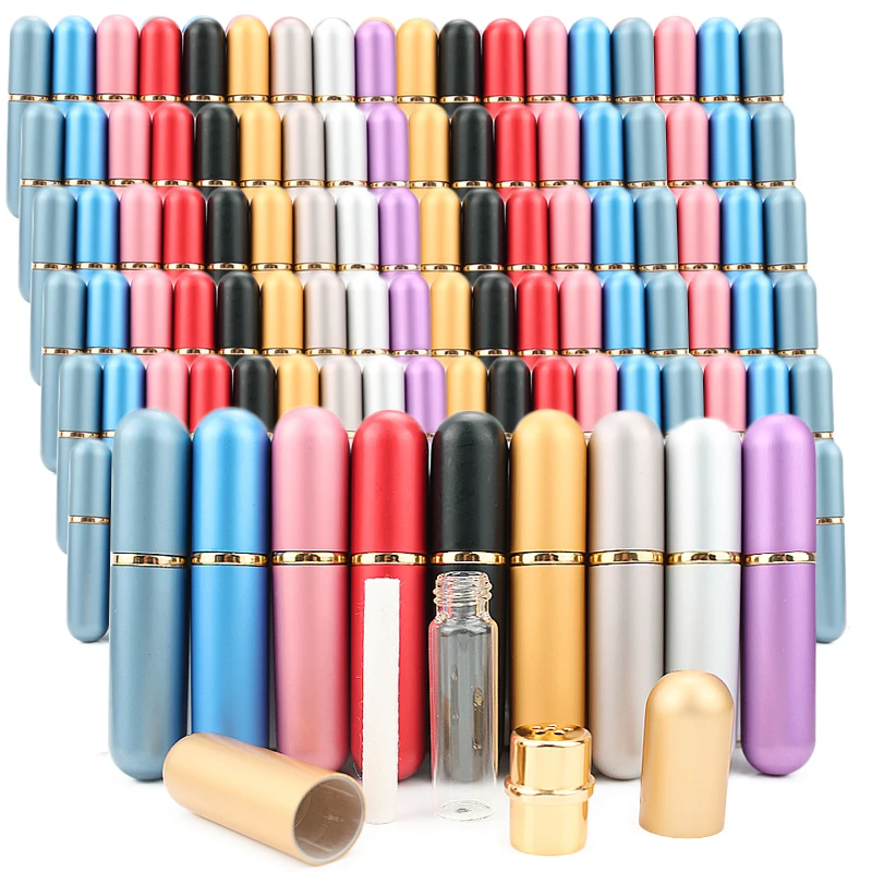 

80Pcs/lot Empty Essential Oil Personal Inhaler Refillable Aluminum Glass Nasal Inhalers Set with Cotton Wicks Refillable Bottles