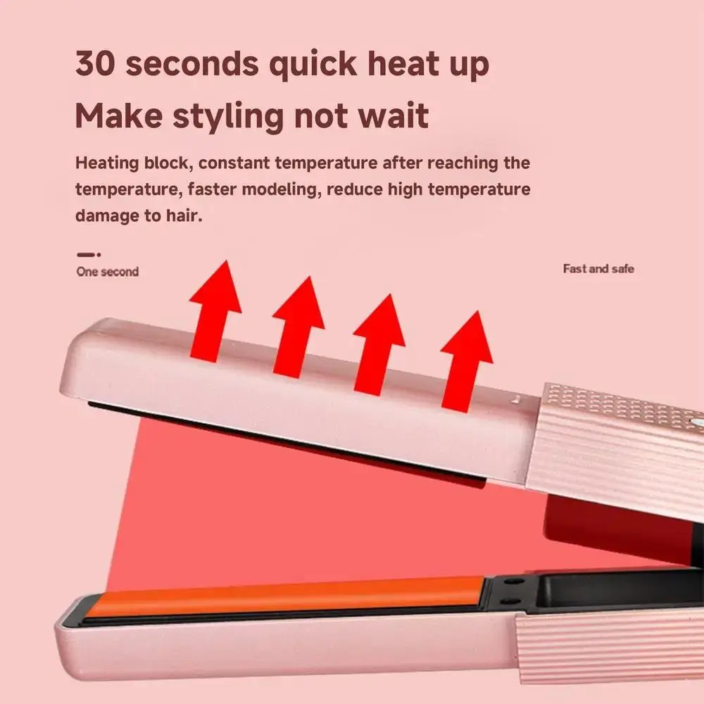 

Мини-выпрямитель для волос с равномерным распределением тепла, предотвращающий выпрямитель для волос, не повреждает волосы 2 в 1, бигуди 3, постоянная температура, быстрый нагрев