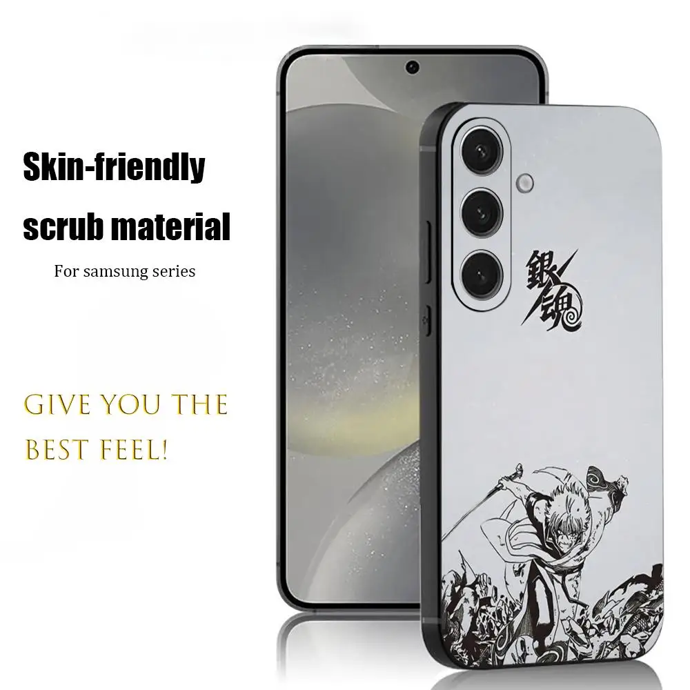 Cool Gintama Funny Anime Phone Case For Samsung Galaxy S26 S25 S24 S23 S22 S21 Plus Ultra Note20 Soft Black