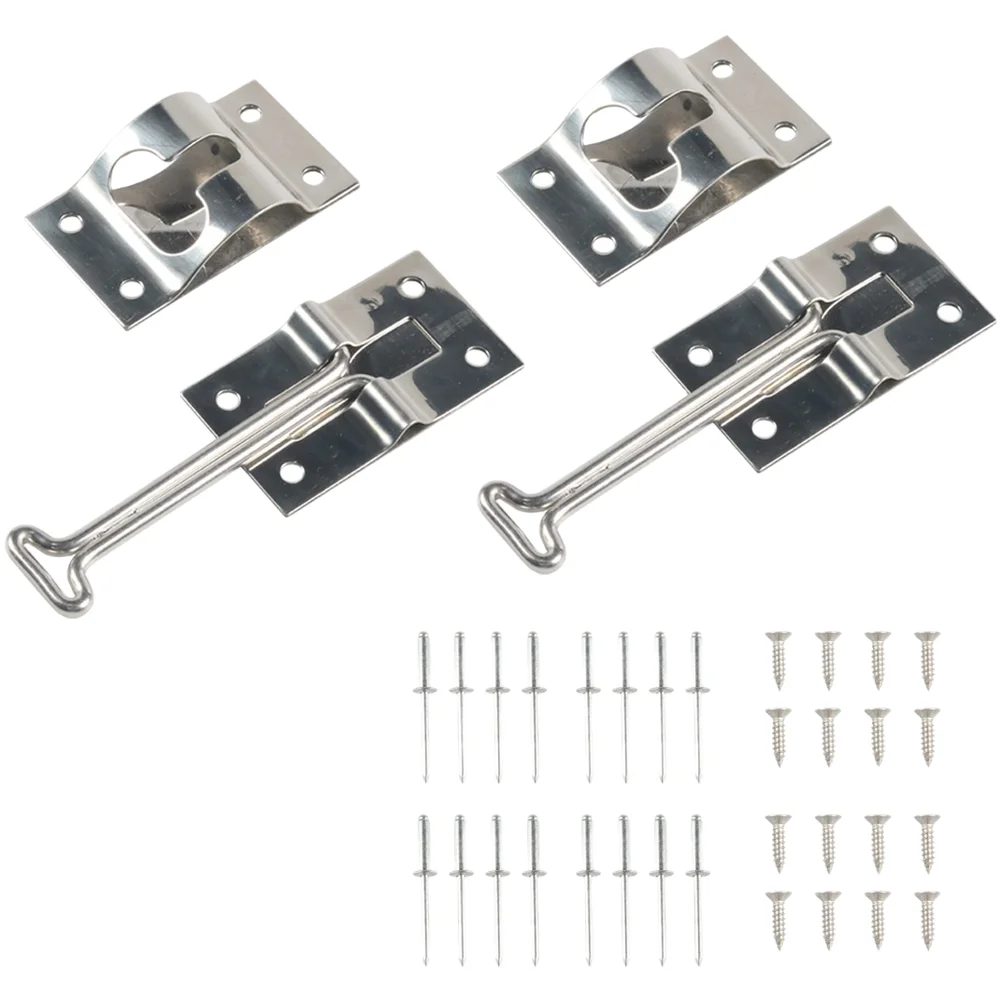 

Retainer Latch Hook Door Retainer Hook Stainless Steel RV Truck Door Hook With Mounting Screws 4inch 6inch For Vehicle Accessory