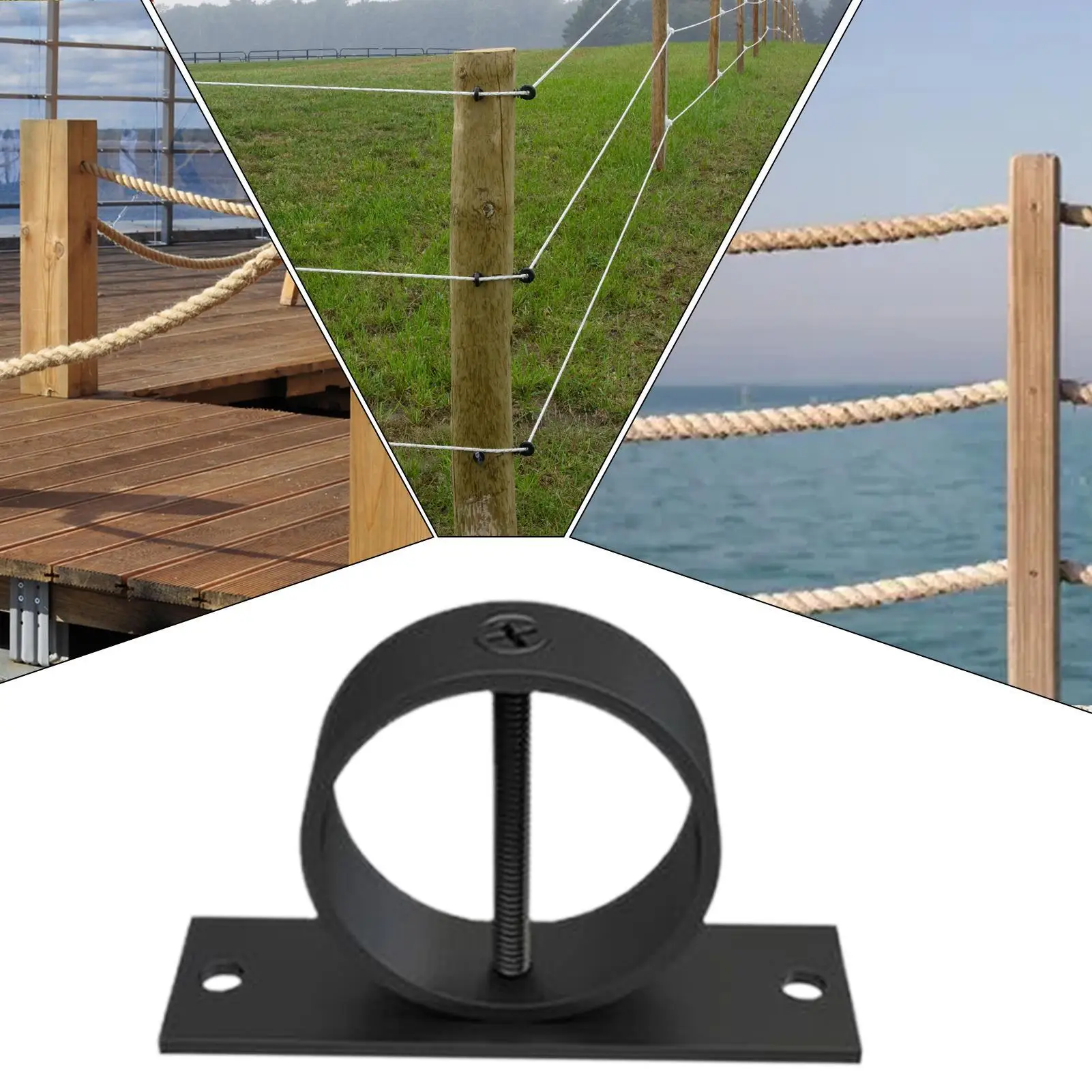 Rope Support Holder Brackets Rope Fencing Support Holder Battle Sturdy Wall Mount Hanger Easy Installation Hardware For Decks