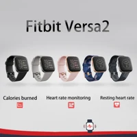 Fitbit Versa 2 Smartwatch de salud y fitness con frecuencia cardíaca, música, Alexa incorporado, seguimiento del sueño y de natación, negro/carbono