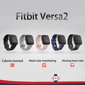 Fitbit逆2健康とフィットネスのスマートウォッチ、心拍数、音楽、alexa内蔵、睡眠、水泳追跡、黒のカーボン - AliExpress 44