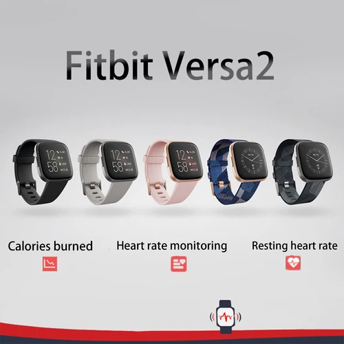 Fitbit Versa 2 Smartwatch de salud y fitness con frecuencia cardíaca, música, Alexa incorporado, seguimiento del sueño y de natación, negro/carbono
