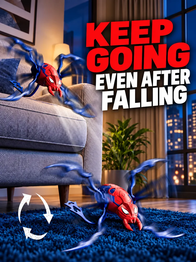Classic Electric Bionic Crawling Spider Toy 360° Flip Rolling Mechanical Realistic Prank Halloween Party Birthday Boy Toys Gifts